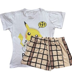 Kids White and Brown Pajama Set